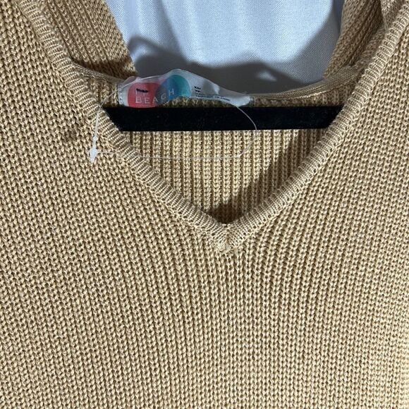 FREE PEOPLE CLAUDIA SWEATER MIDI DRESS IN TAN NEW XS - Picture 8 of 10